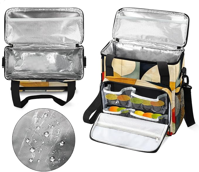 Abstract Coffee Maker Carring Bag, Large Insulated Storage Organizer Case Tote - Image 3