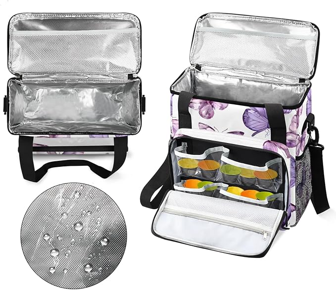 Butterfly Coffee Maker Carring Bag, Large Insulated Storage Organizer Case Tote - Image 3