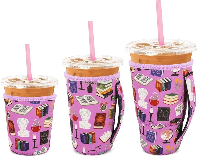 3 Pack Iced Coffee sleeve Insulated Neoprene Cup Sleeves by Snowso