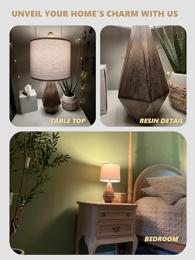PoKat 20.25" Retro Farmhouse Table Lamp Set of 2 - Image 2