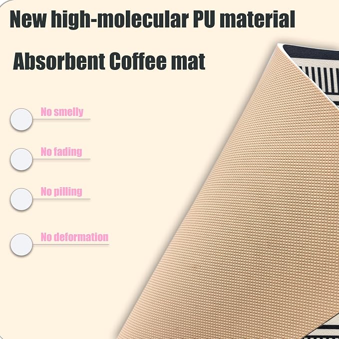 Coffee bar Mat & Dying Mats for Countertop, Quick Dry Absorbent Coffee Machine - Image 4