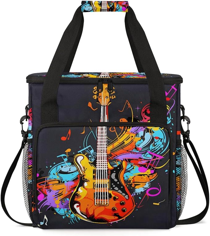 Electric Guitar Music Theme Coffee Maker Carring Bag, Large Insulated Storage by Home