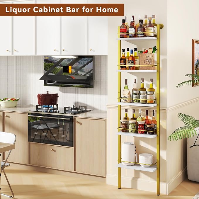 YMYNY 5-Tier Freestanding Wine Rack, UHWR001G | - Image 6