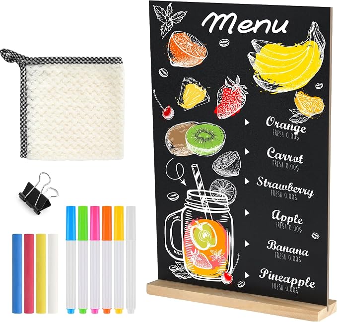 NEBURORA 1 Pack 8 x 12 Inches Tabletop Small Chalkboard Sign by NEBURORA