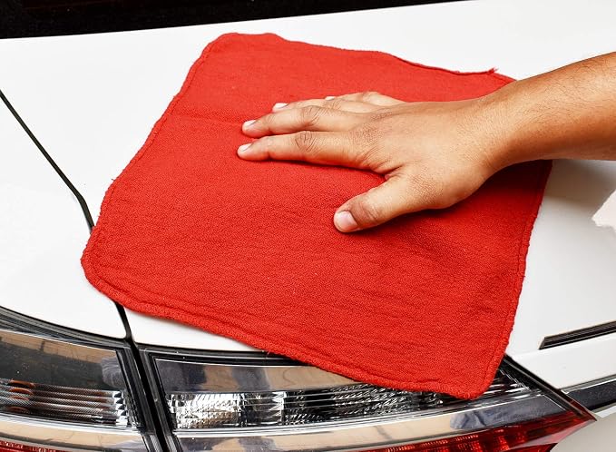 DAN RIVER Shop Towels, 50 Pack Commercial Use Red Terry Cloth Rags - Image 7