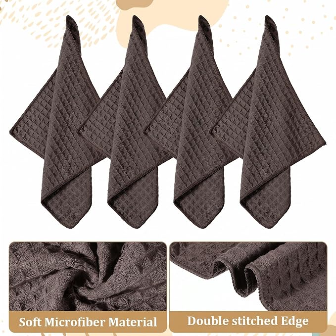 4 Pcs Barista Microfiber Cloths, Waffle Weave Microfiber Towel, Professional - Image 3