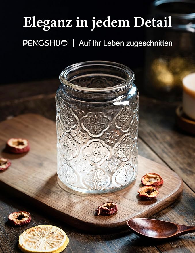 Vintage Glass Jar with Wood Lid - Image 5