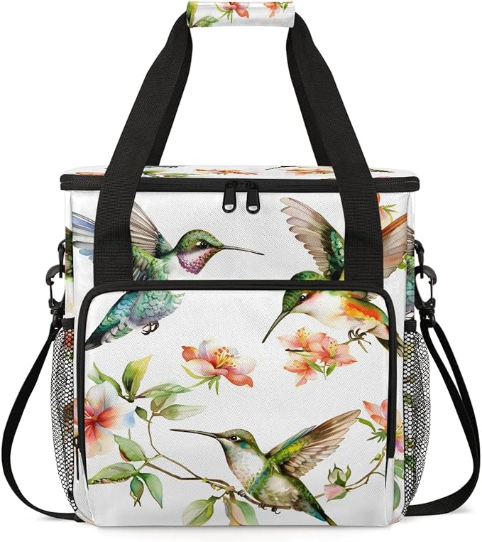 Hummingbird Fower Bird Coffee Maker Carring Bag, Large Insulated Storage by Home
