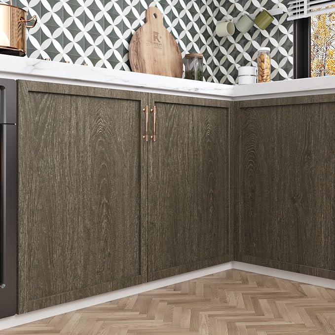 WESTICK Large Brown Wood Peel and Stick Wallpaper 24"x394" Self Adhesive Wood - Image 3