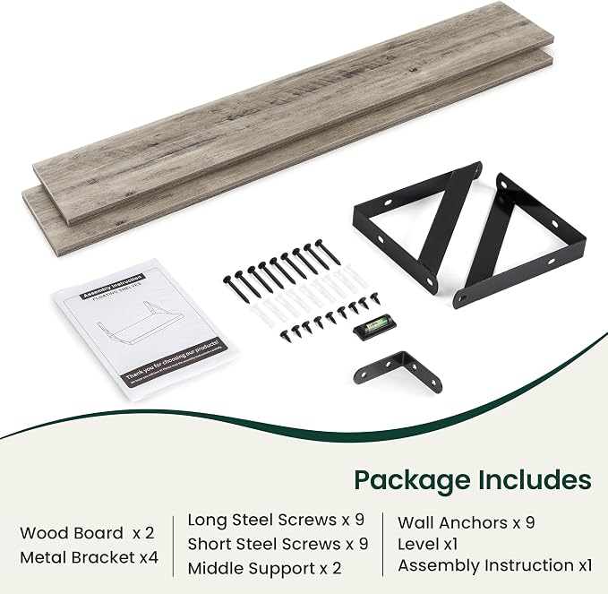 Floating Shelves 8 Inch Deep, 48W x 8D Wall Shelf Set of 2, 70 lbs Heavy Duty - Image 4