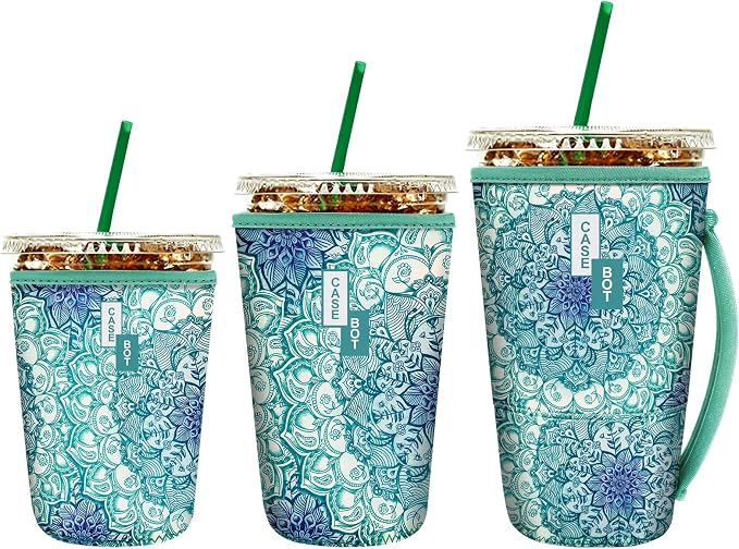 Fintie 3 Pack Reusable Iced Coffee Sleeve, Insulated Drink Cup Cover by Fintie