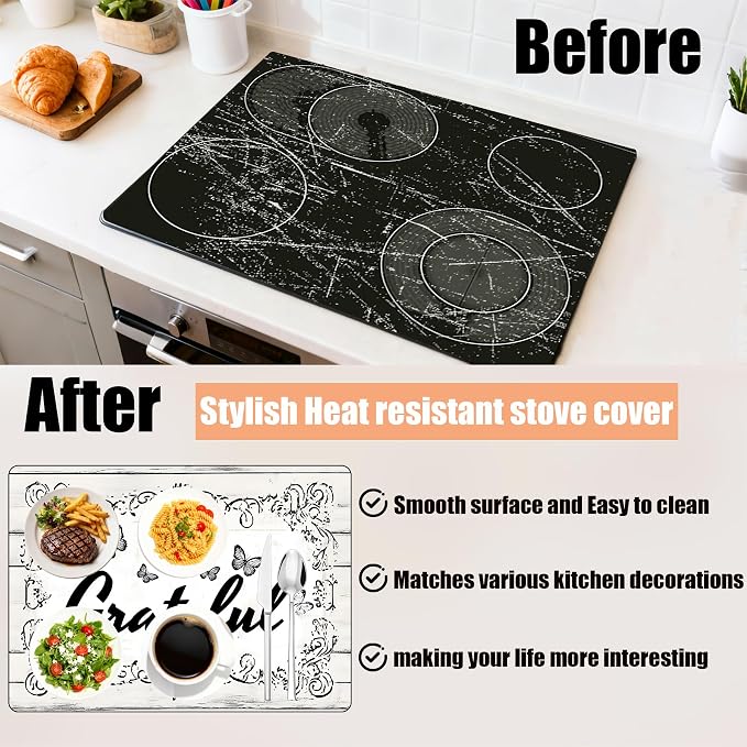 28"x20" Anti-Slip Electric Stove Top Cover Blessings Foldable Heat-Resistant - Image 2