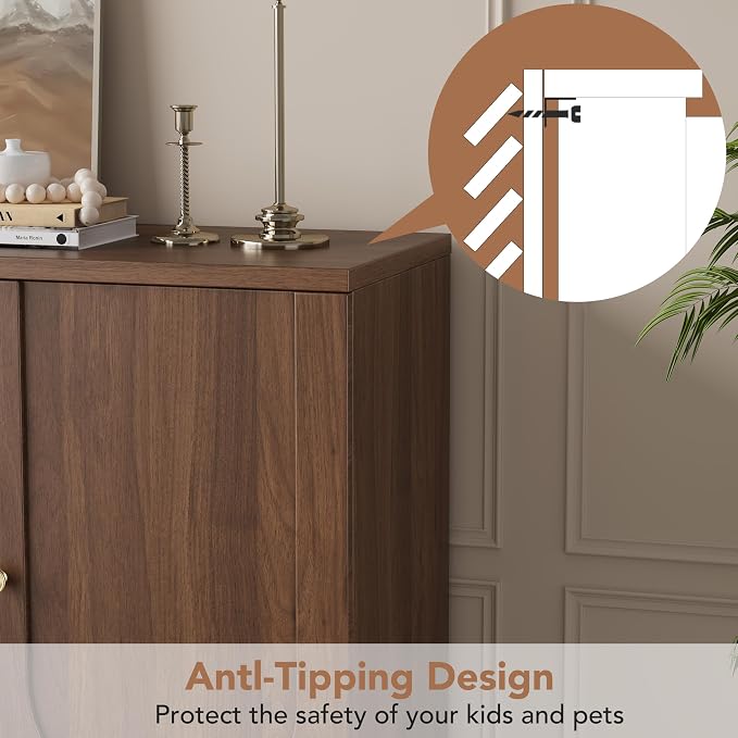 Buffet Cabinet with Drawers, Modern Coffee Bar Station Kitchen Table - Image 7