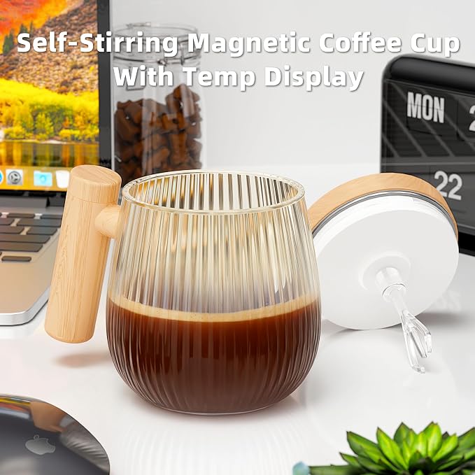 Mihoho Electric Self Stirring Coffee Mug 2Pcs Set, 400ml Mixing Mug, High Speed - Image 4