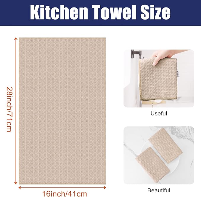 Homaxy Microfiber Waffle Weave Kitchen Towels, 16 x 28 Inch Ultra Absorbent and - Image 2