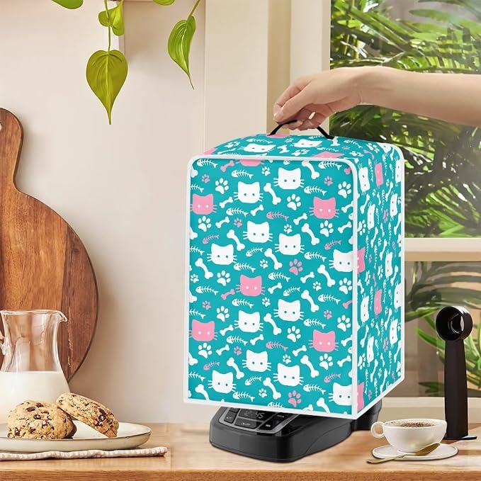 Cat'S Paw Print Bone Coffee Machine Covers Folding Covers - Image 4