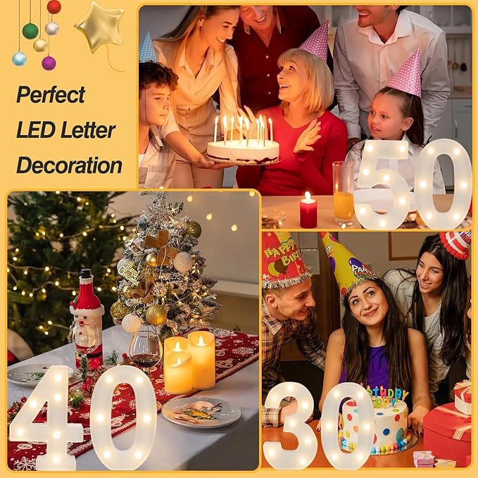 LED Marquee Number 70 Light Up Sign, Happy 70th Birthday Decorations - Image 7