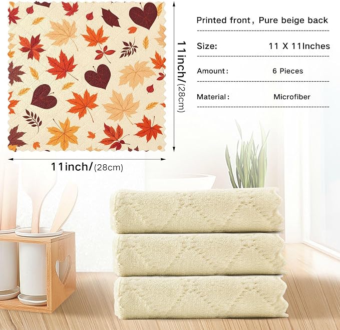 ALAZA Kitchen Towels Various Maple Leaves Fall Autumn Dish Towels Multipurpose - Image 3