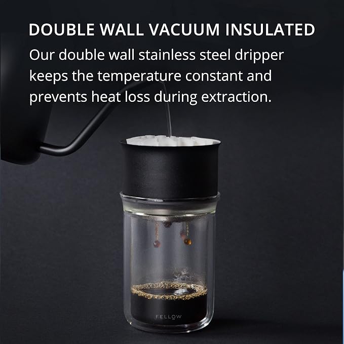 Fellow Stagg Pour-Over Dripper & Double Wall Glass Kit 10 oz, Stainless Steel - Image 4