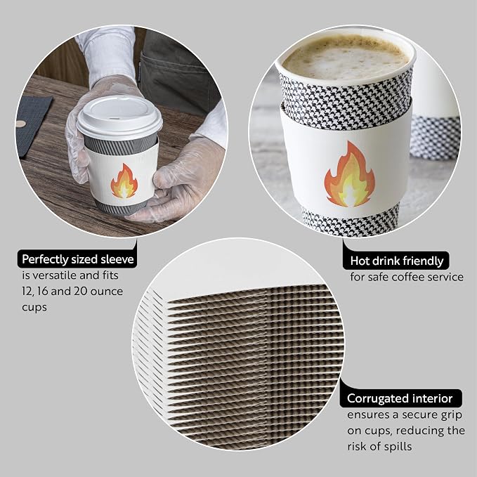 Restaurantware SLEEVES ONLY: Restpresso 5.1 x 2.8 Inch Coffee Cup Sleeves - Image 3