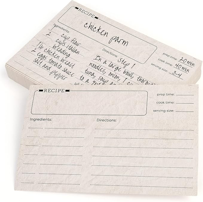 LotFancy Recipe Cards, 4x6 Inch, Double Sided, Blank Recipe Cardstock, Vintage - Image 8