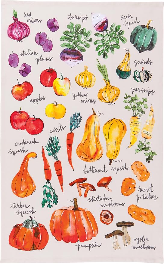 Now Designs Printed Cotton Dishtowel, Veggie Stand by NowDesigns