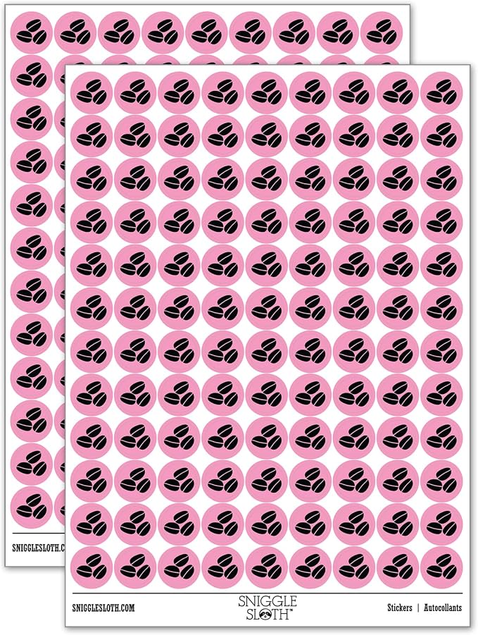 Coffee Beans Trio 200+ Round Stickers by Sniggle+Sloth