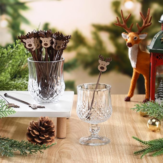 SiliFine 30 Pcs Winter Drink Stirrers Xmas Stir Stick Holiday Coffee Swizzle - Image 3