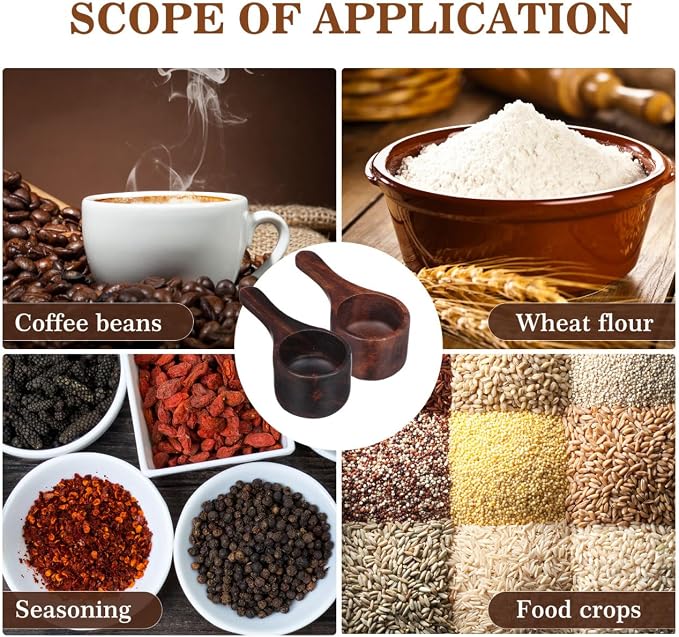 Yardwe Coffee Scoop 2 Pcs, Wooden Mini Measuring Spoon 3.93 x 1.96 x 1.57 Inch - Image 4