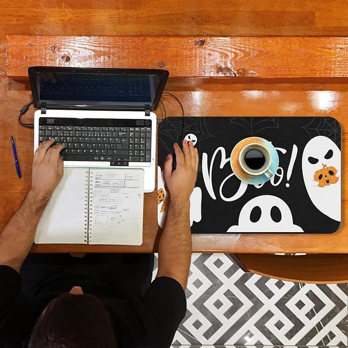 Arttown Coffee Mat for Countertops, Spooky Halloween Ghost Haunted Hijinks Dish - Image 5