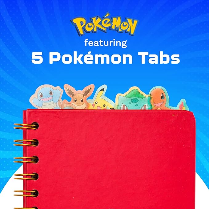 Silver Buffalo Pokemon Pokeball Starters Spiral Tabbed Notebook, 8 x 5 Inches - Image 2