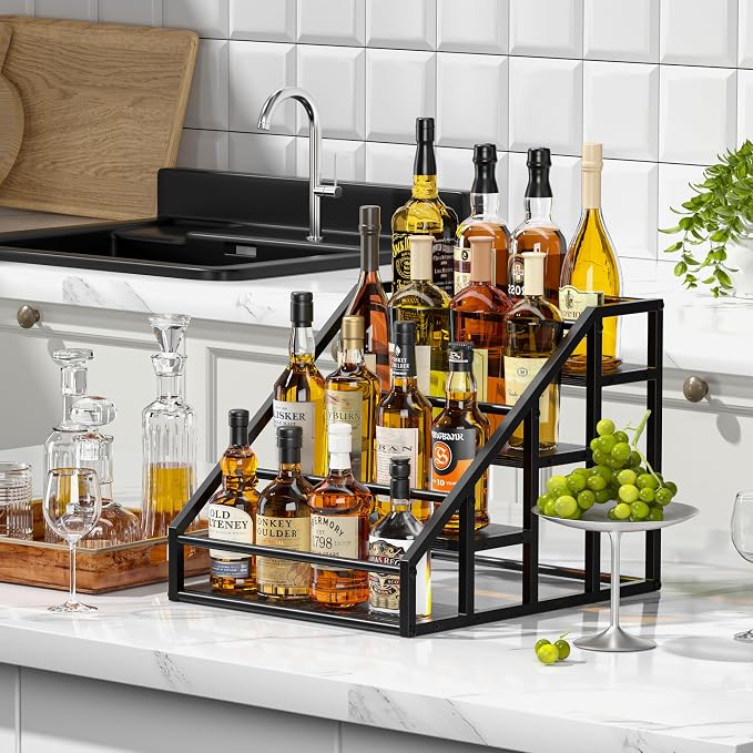 Coffee Syrup Rack Organizer, 4 Tier Countertop Storage Shelves, Kitchen Storage - Image 2
