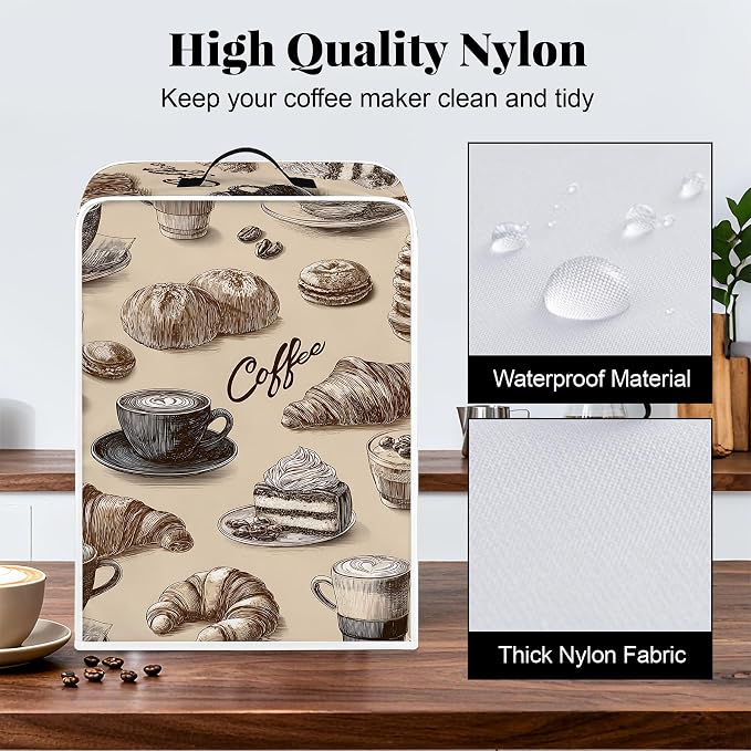 BVBOX Coffee Maker Cover, Durable Dustproof Lightweight Polyester Cotton Blend - Image 4