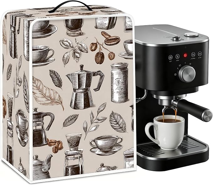 BVBOX Coffee Maker Cover, Durable Dustproof Lightweight Polyester Cotton Blend by BVBOX
