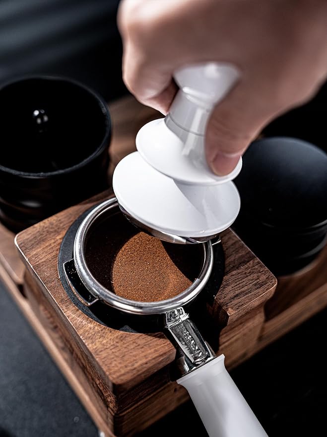 58.5mm White Espresso Tamper, Calibrated Spring Loaded Coffee Tamper - Image 2
