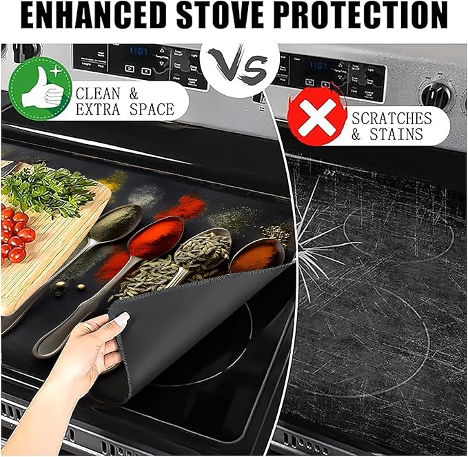 Spice Stove Top Cover 28.3 x 20.5 Inches, Heat Resistant Glass Stove Protector - Image 8