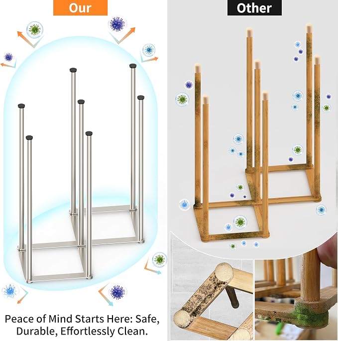KORRTFID Foldable Bottle Drying Rack, Baby Bottle Drying Rack, Collapsible Cup - Image 6