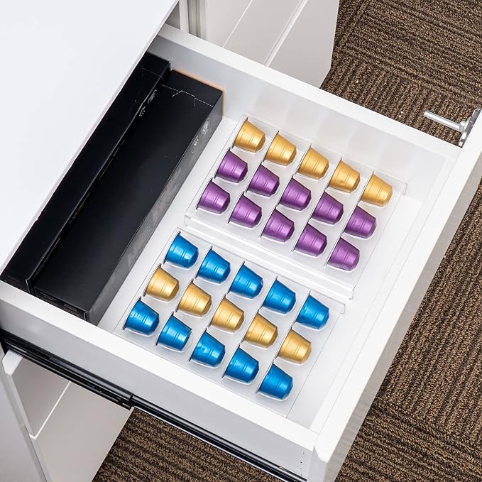 SUMERFLOS 2 Pack Acrylic Clear Coffee Pod Holder Organizer Tray, Coffee Pod - Image 4