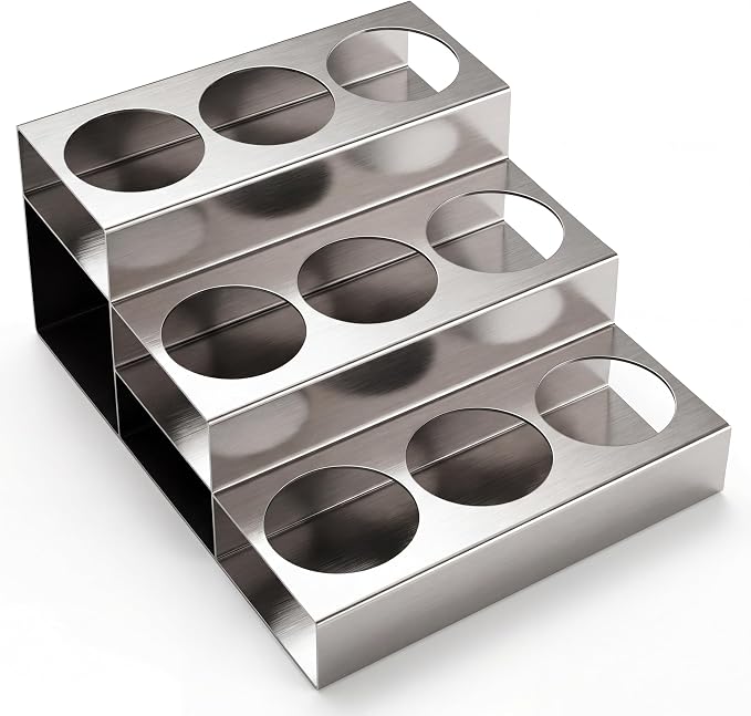 Novabright 3 Tier Coffee Syrup Rack Organizer, Stainless Steel Syrup Bottle by Unknown