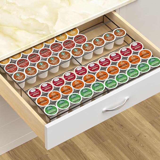 Coffee Pod Holder Drawer, Expandable K Cup Holder Compatible by Kssiaz