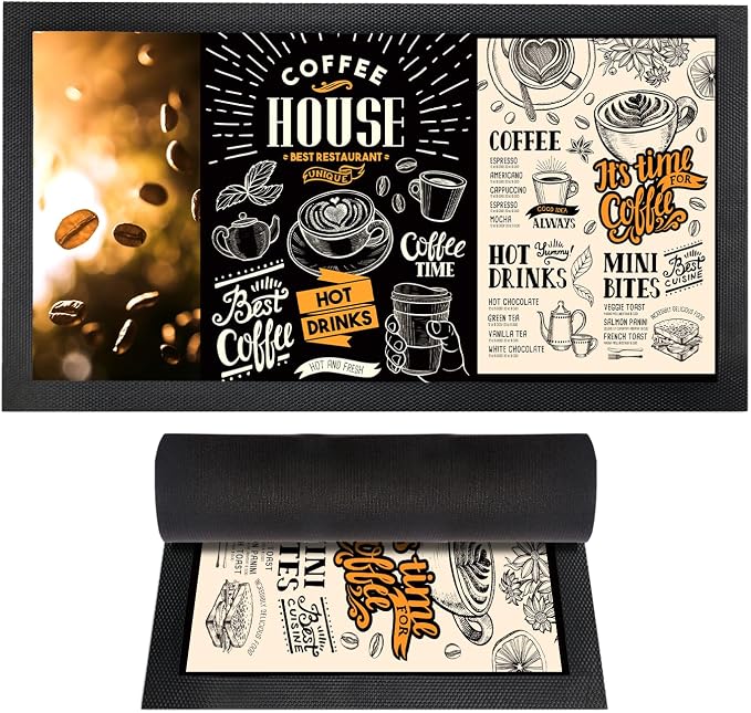 Coffee Bar Mat - Coffee Gifts - Coffee Lover - Coffee Bar Accessories - Barista by SentimentHouse