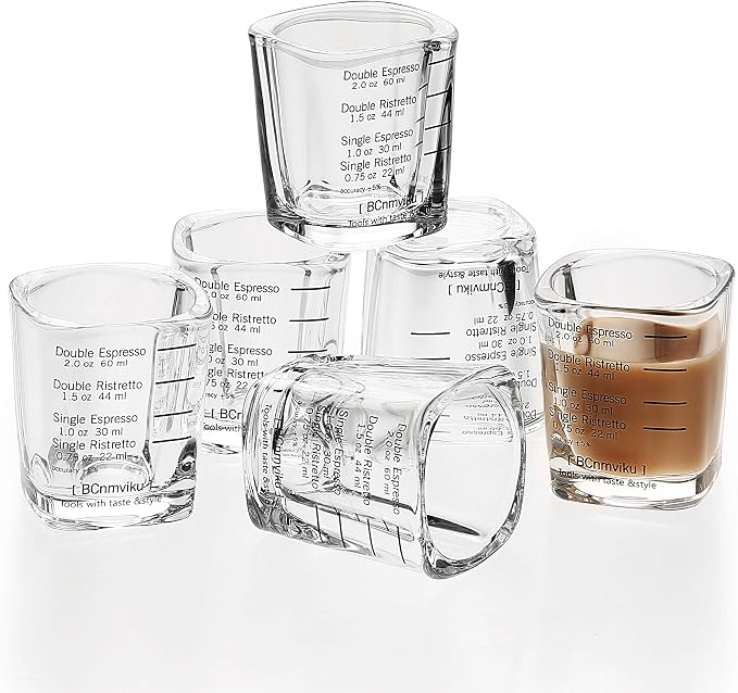 Espresso Shot Glass Liquid Heavy Sturdy Glass Shot Glasses Measuring cup Wine by BCnmviku