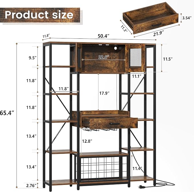 65.35'' Industrial Bakers Rack - Image 2