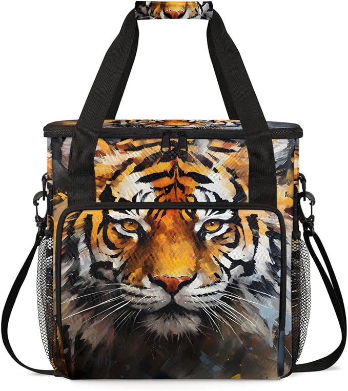 Funny Tiger Coffee Maker Carring Bag, Large Insulated Storage Organizer Case by Home