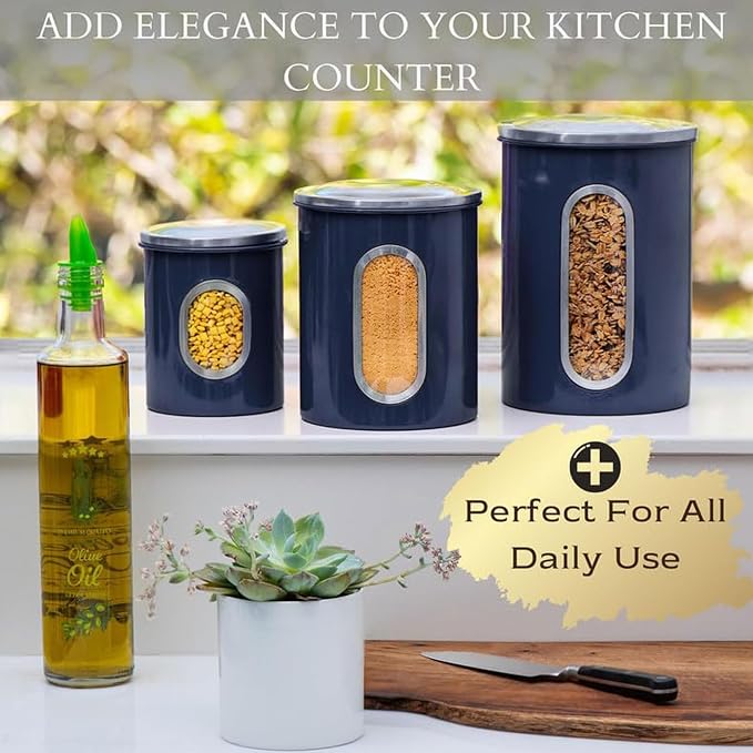 Mixpresso 3-Piece Blue Canisters Sets - Image 5