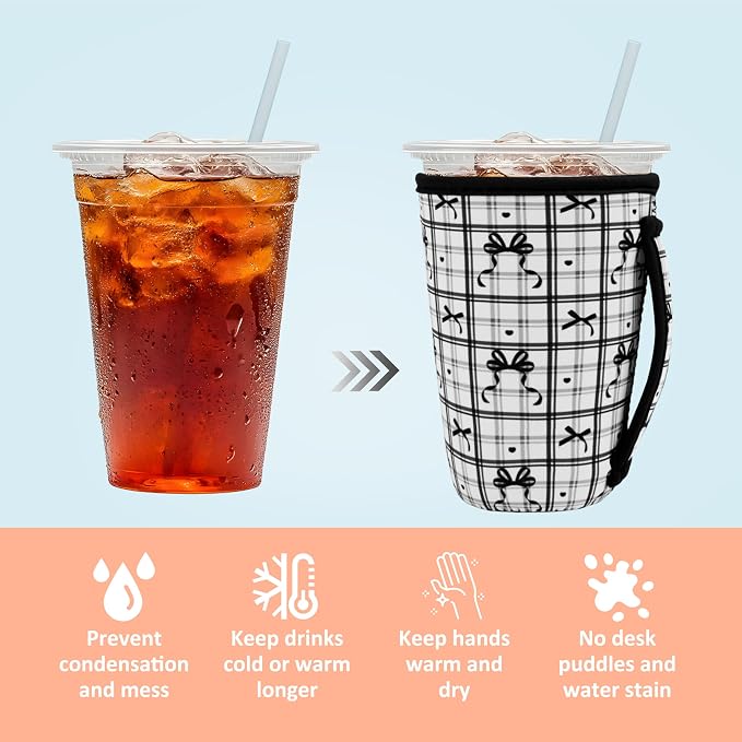 KJQJLY 3 Pack Reusable Iced Coffee Sleeves - Image 4