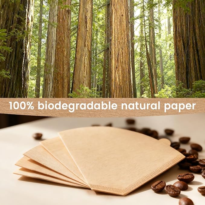 Niveaya Coffee Filters 300 Count, Cone Coffee Filter #4, Natural Paper Coffee - Image 7