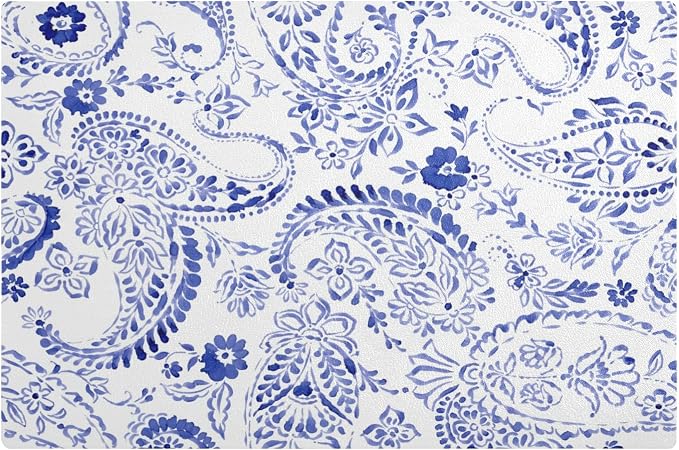 Blue White Flower Coffee Mat Station Bar Maker Machine Spill Mats Backed by QwThum