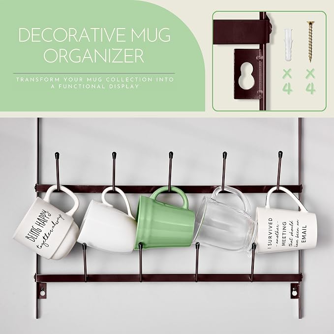 Sorbus Mug Rack for Wall - Image 3