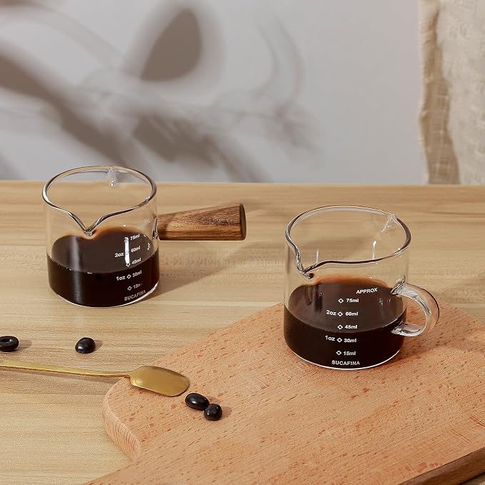 Koythin 2-Piece Espresso Shot Cups Set, Minimalist Glass Measuring Cup - Image 7
